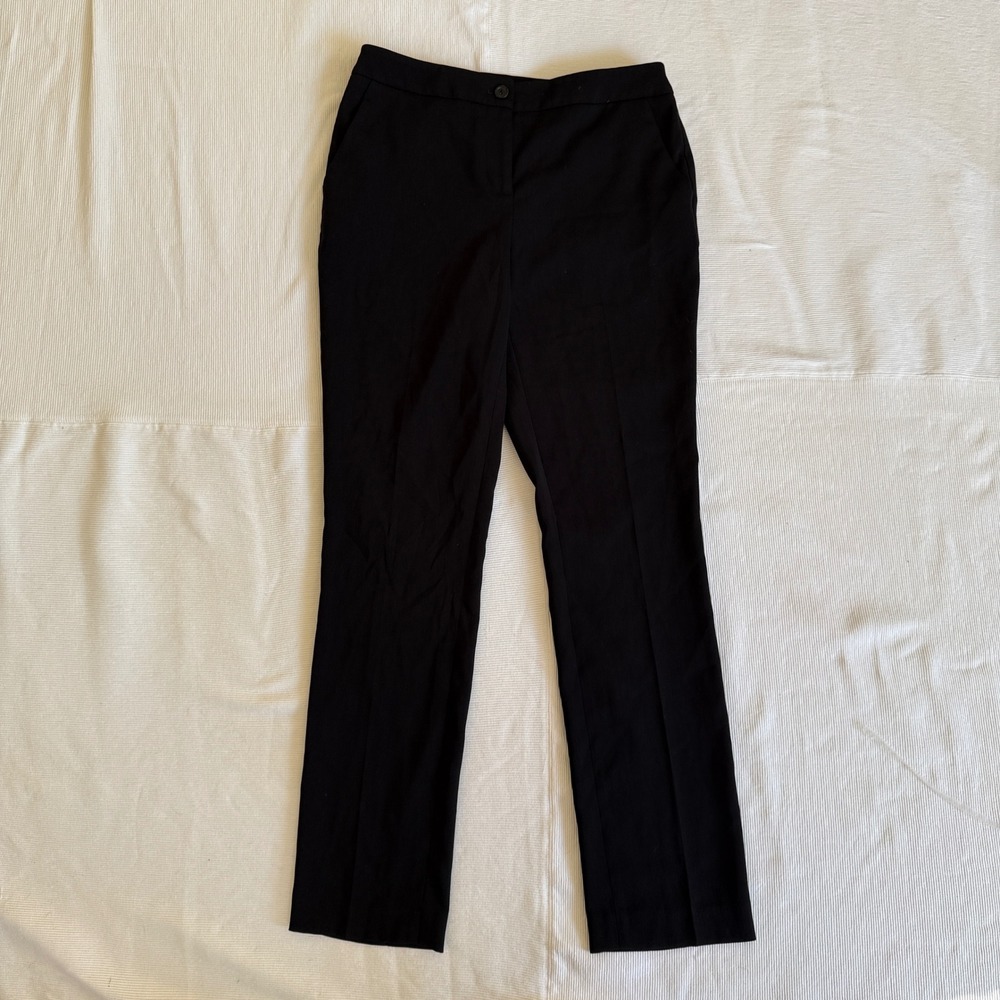 Karl Lagerfeld Paris Womens Black Straight Leg Dress Pants Trousers Office 4